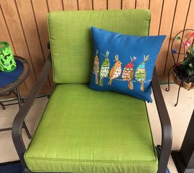 patio cushion rehab with paint, After photo of completed cushions