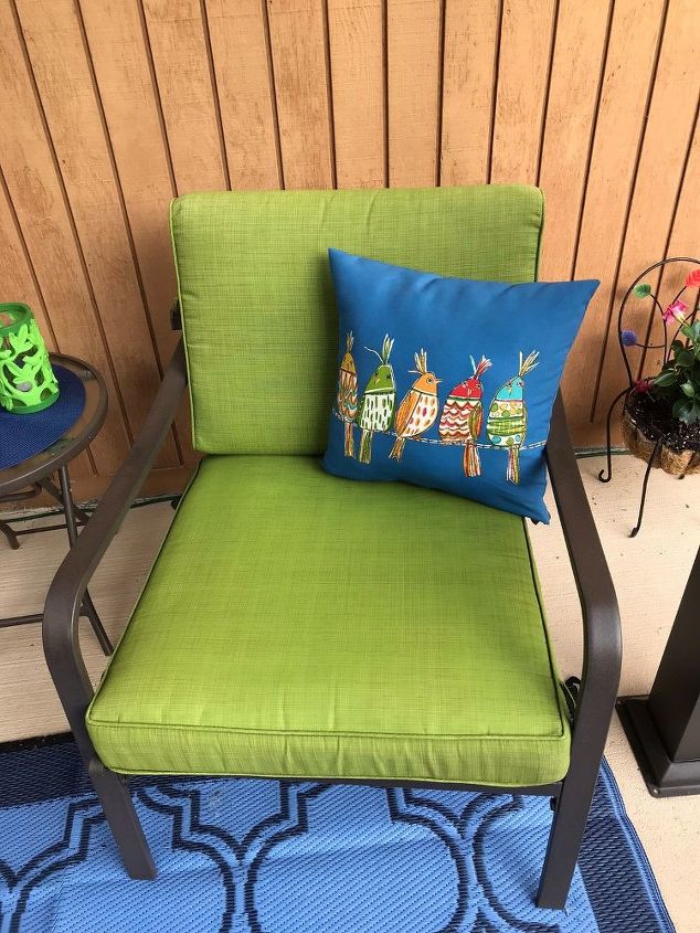 patio cushion rehab with paint, After photo of completed cushions