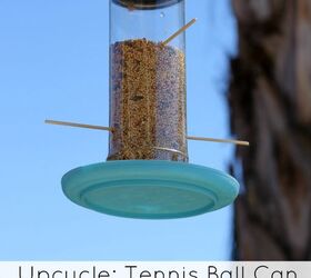 s 13 bird feeders from upcycled items, From Tennis Ball Can to Bird Feeder