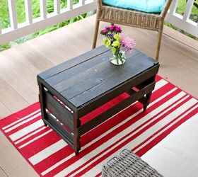 crate transformed into a coffee table