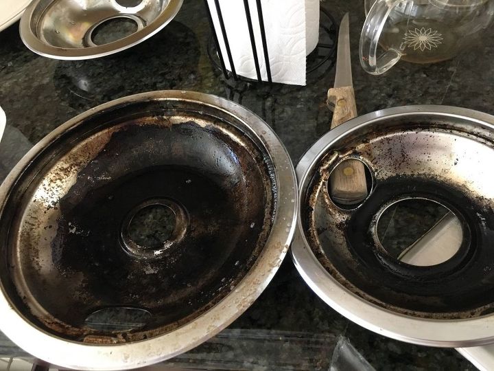 q how do i clean or remove black baked on stuff from the stove