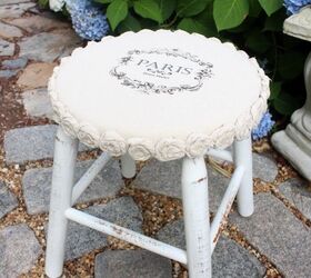 s 20 ways to improve your drop cloth, Mini Rosette Stool Makeover
