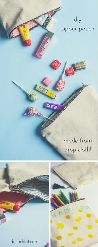 20 maneras de mejorar su pao de cada, DIY Zipper Pouch Formado y hecho de tela