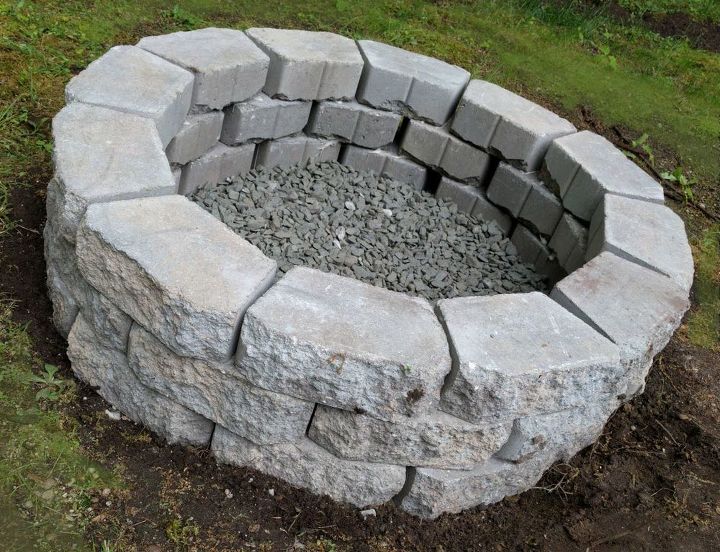 Inexpensive Diy Fire Pit Hometalk, Retaining Wall Block Fire Pit Plans