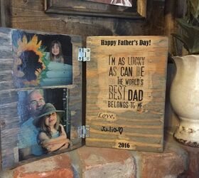 ideas divertidas para el da del padre que puedes hacer t mismo, Tarjeta de madera con foto