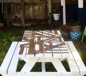 s upgrade your backyard with these 30 clever ideas, Paint a fun pattern on a picnic table