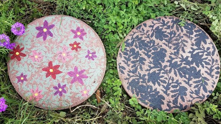 s upgrade your backyard with these 30 clever ideas, Stencil pave stones for garden decor