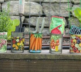 s 15 ways to recycle and create more storage at the same time, Upcycle empty food cans for gardening