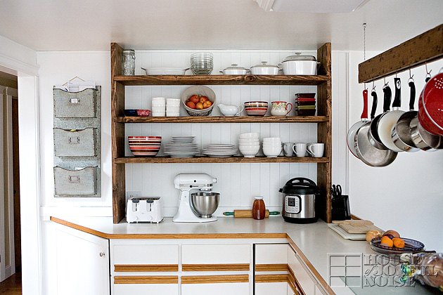 s make your kitchen beautiful with these inexpensive ideas, Create Open Shelving