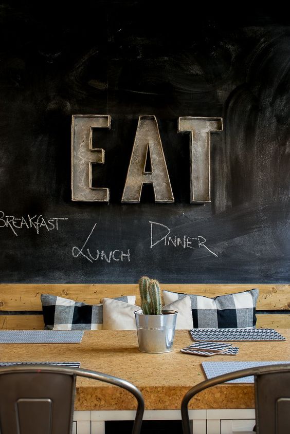 s make your kitchen beautiful with these inexpensive ideas, Make A Massive Chalkboard Wall