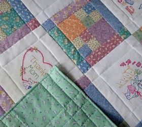 turn vintage dish towels into a family heirloom quilt