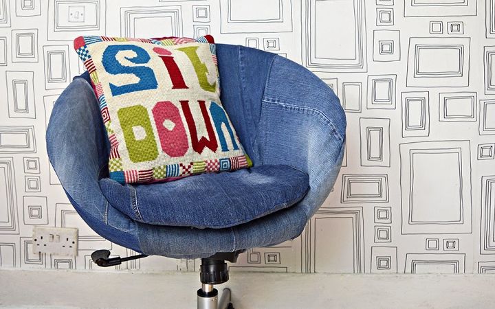 s these stunning seating ideas will blow you away, Chair Upholster Using Old Jeans
