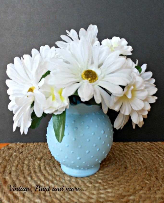s 18 ideas to keep you from feeling blue, Hobnail Glass Vase