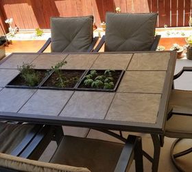 Herb Garden in Patio Table