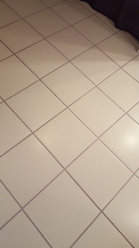 q how to paint a tile and grouted bathroom floor