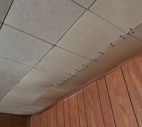 how to cover acoustic tile ceilings cheap and easy