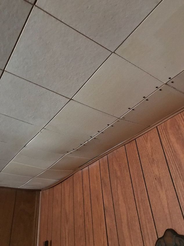 how to cover acoustic tile ceilings cheap and easy