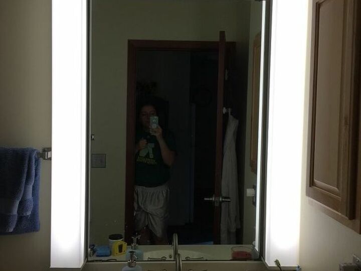 q what to do with my rental bathroom mirror