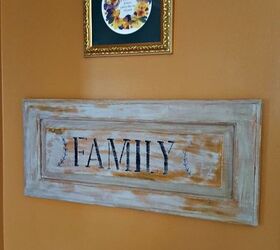 upcycled cabinet door to custom sign makeover