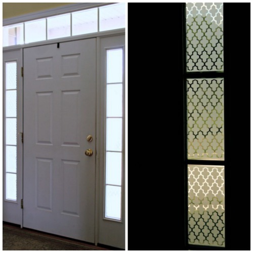 s 30 ways to get privacy inside and outside your home, Spray a vinyl pattern onto the glass
