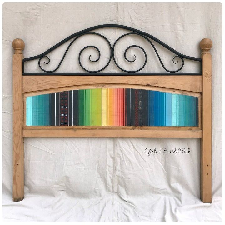 s instantly upgrade your living space with these amazing diy ideas, Painted a Mexican serape headboard