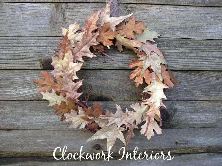 s 30 stunning ways to use metallic paint no experience necessary, Assemble A Sparkling Leaf Wreath In Bronze