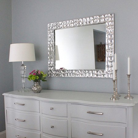 s 30 stunning ways to use metallic paint no experience necessary, Build A Faux Metallic Mirror With Rustoleum