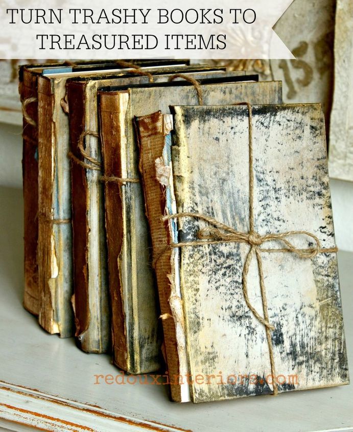s 30 stunning ways to use metallic paint no experience necessary, Upcycle Books To A Shining Finish