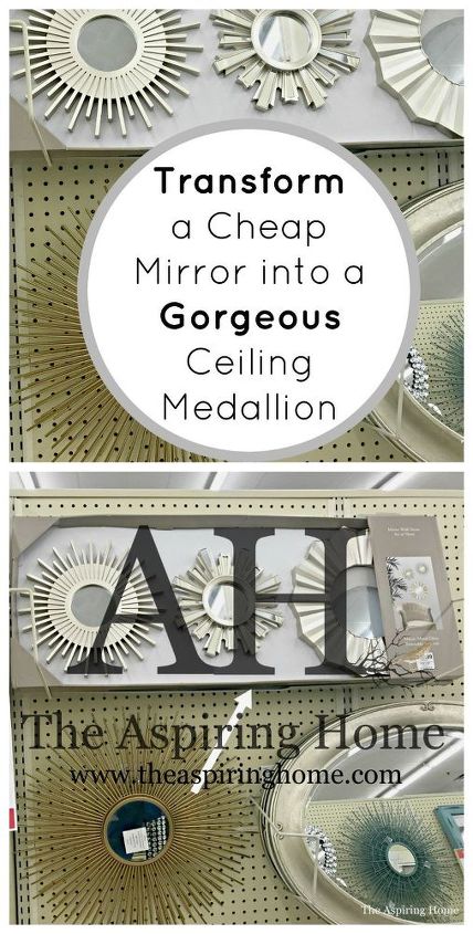 transforme um espelho de parede barato em um lindo medalho de teto