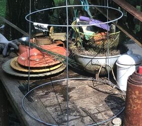 yard art from my heart, Upside down tomato cage