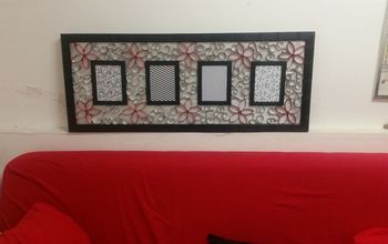Wall Art From Broken Mirror Frame and Toilet Paper Rolls