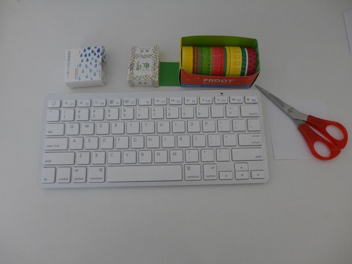 como decorar o teclado com fita washi