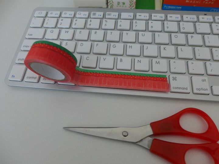 como decorar o teclado com fita washi