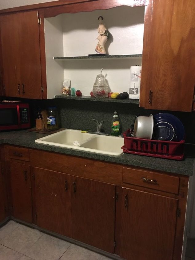 q how do i brighten my outdated kitchen cabinets