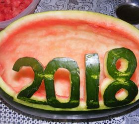 carved watermelon salad for graduation party