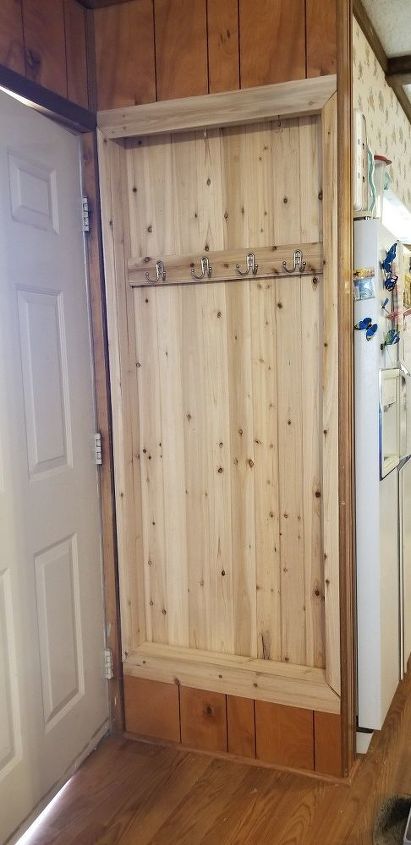 cedar plank recessed coat closet