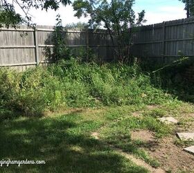 tiered flower garden makeover, Before The Weed Pit