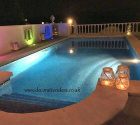 room divider makeover, Pool Area at Night