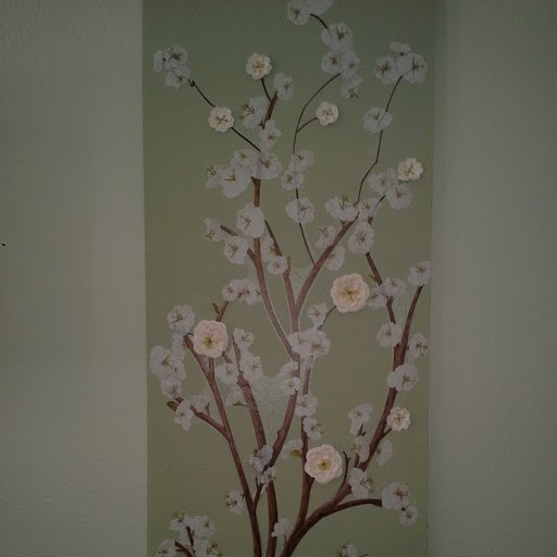 panel de espuma de poliestireno como decoracin de pared, Panel de flores terminado