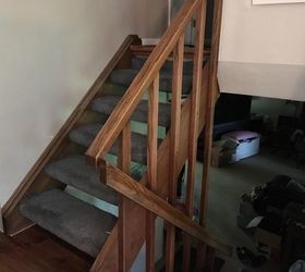 how to update open carpet wrapped stairs to child safe closed stairs