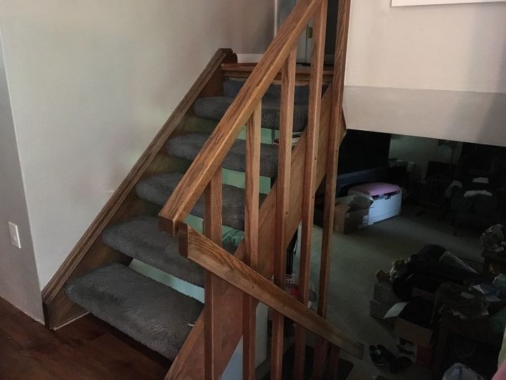 how to update open carpet wrapped stairs to child safe closed stairs