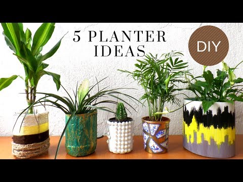 five planter plant pot ideas using recycled materials