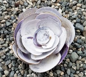 beach art seashell flowers