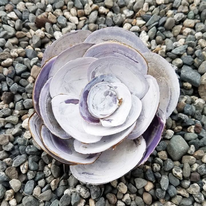 beach art seashell flowers
