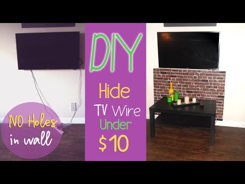 diy hide tv wires cable no holes step by step under 10