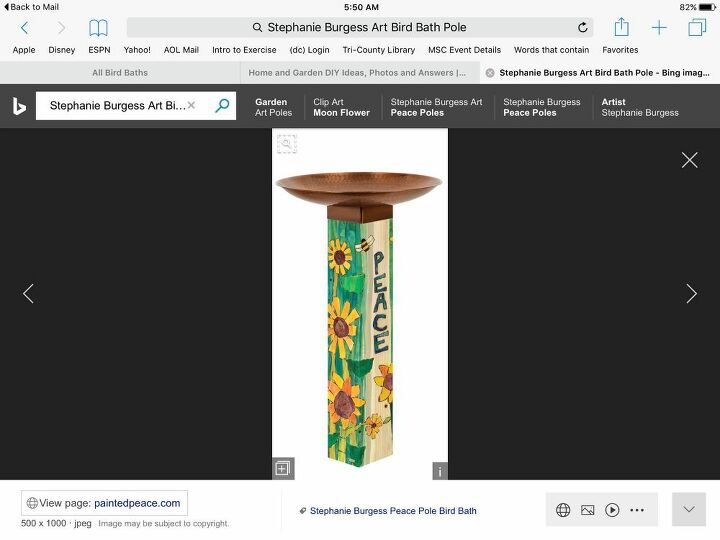 q looking for metal birdbaths