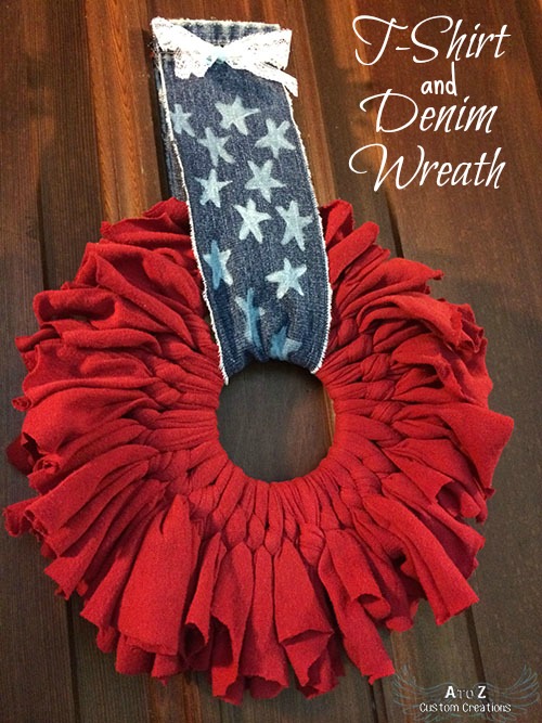 s 20 stunning wreaths for the 4th of july, Upcycled T shirt Sheet