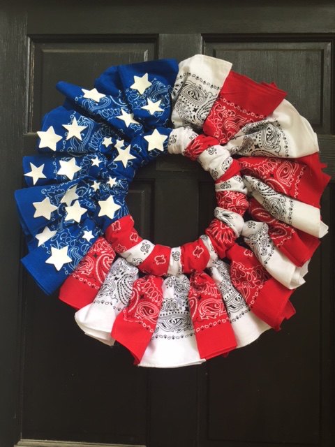 s 20 stunning wreaths for the 4th of july, Bandana Wreath
