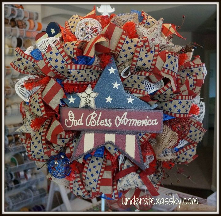 s 20 stunning wreaths for the 4th of july, Burlap Ruffle