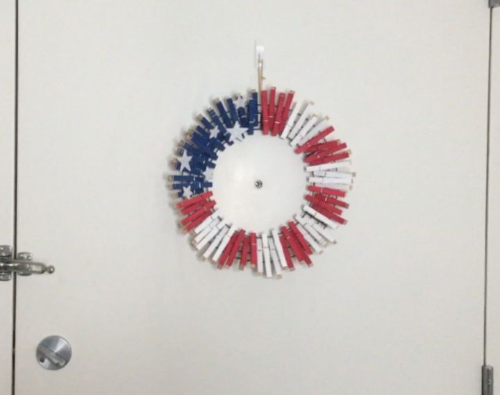 s 20 stunning wreaths for the 4th of july, Clothespin Collection to the Rescue